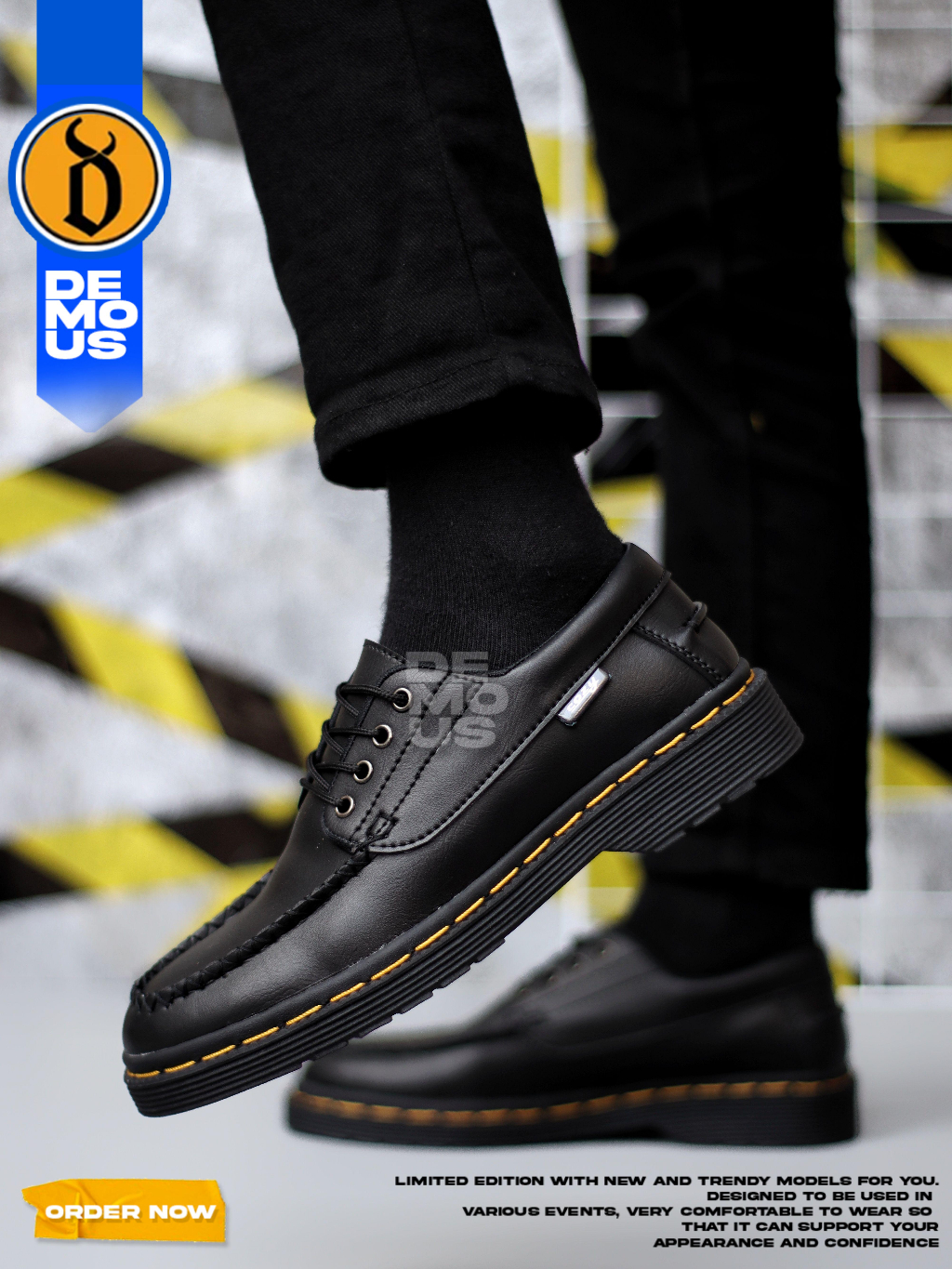 Jual DEMOUS Leon - Sepatu Formal Low Boots Docmart Pantofel Kerja Pria ...
