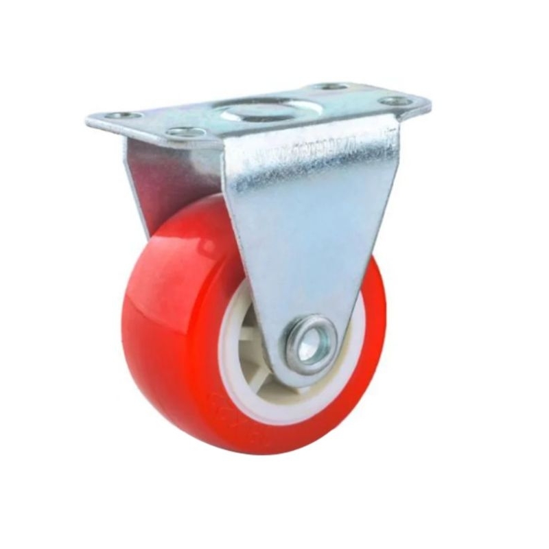 Jual Roda pu 2 inch merah putih model mati (rigid) | Shopee Indonesia