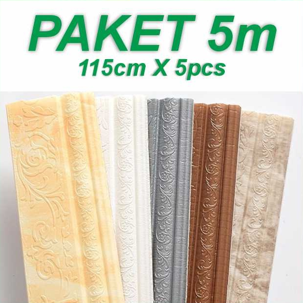 Jual De'Core Paket 5 Meter List Wallpaper Dinding Wall Border Foam 3D ...