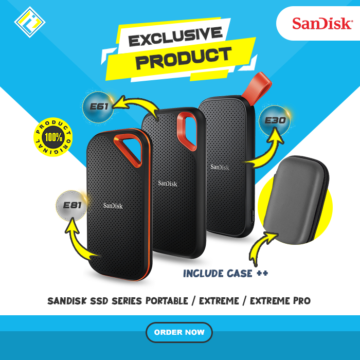 Jual Sandisk SSD Series Portable / Extreme / Extreme PRO FREE CASE ...