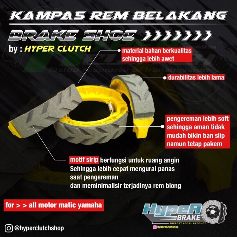 Jual Kampas Rem Belakang Racing Yamaha Aerox Lexi Xeon By Hyperbrake Shopee Indonesia