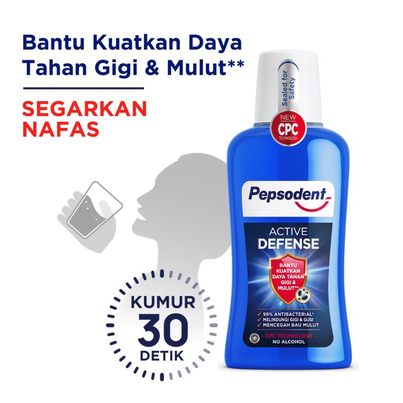 Jual Pepsodent Mouthwash Obat Kumur CPC Active Defense 150ml Shopee