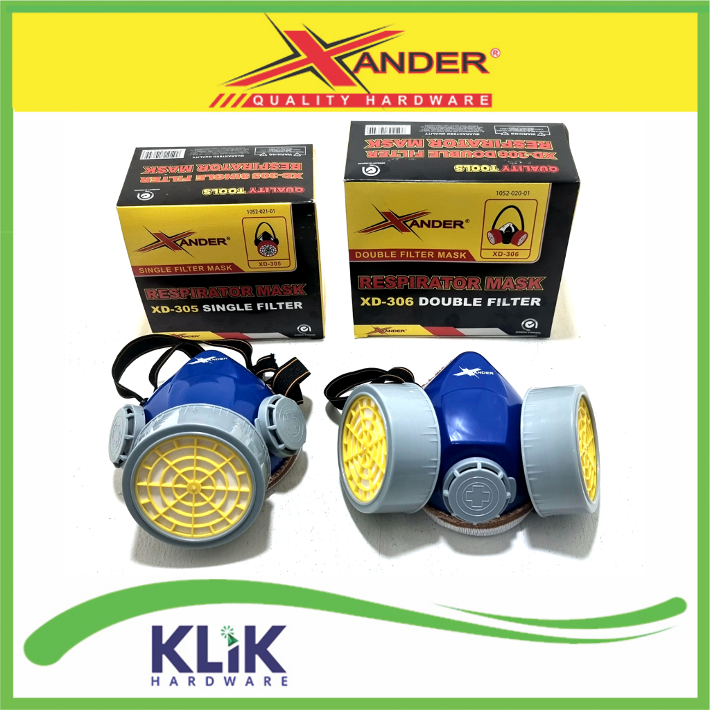 Jual Xander Masker Obat Single Double Filter Tabung Chemical Gas Respirator Shopee Indonesia