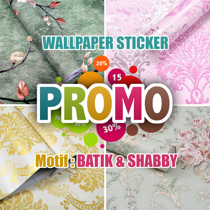Jual Wallpaper Sticker Premium 10 Meter - Promo Motif Batik dan Shabby ...