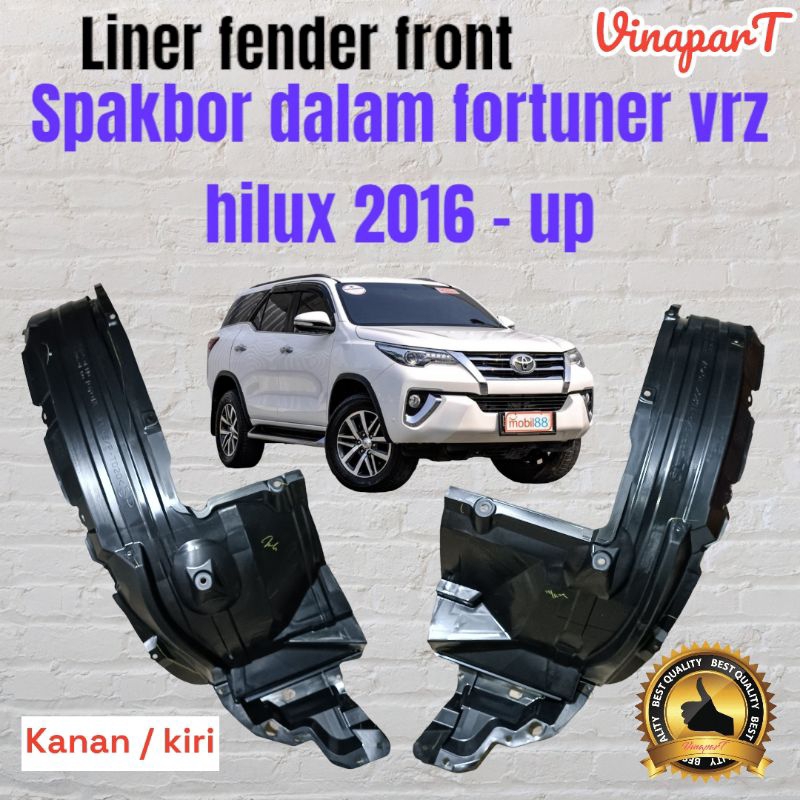 Jual liner fender spakbor dalam depan fortuner new vrz hilux 2016 2017 2018 2019 2020 2021 2022