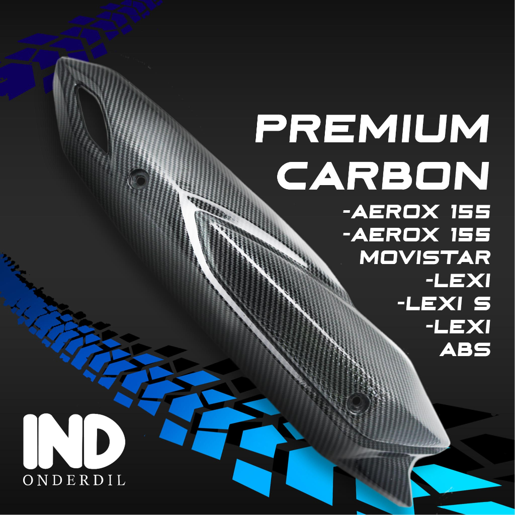 Jual Ind Onderdil Cover Tutup Pelindung Tameng Knalpot Carbon Karbon Aerox Movistar Shopee