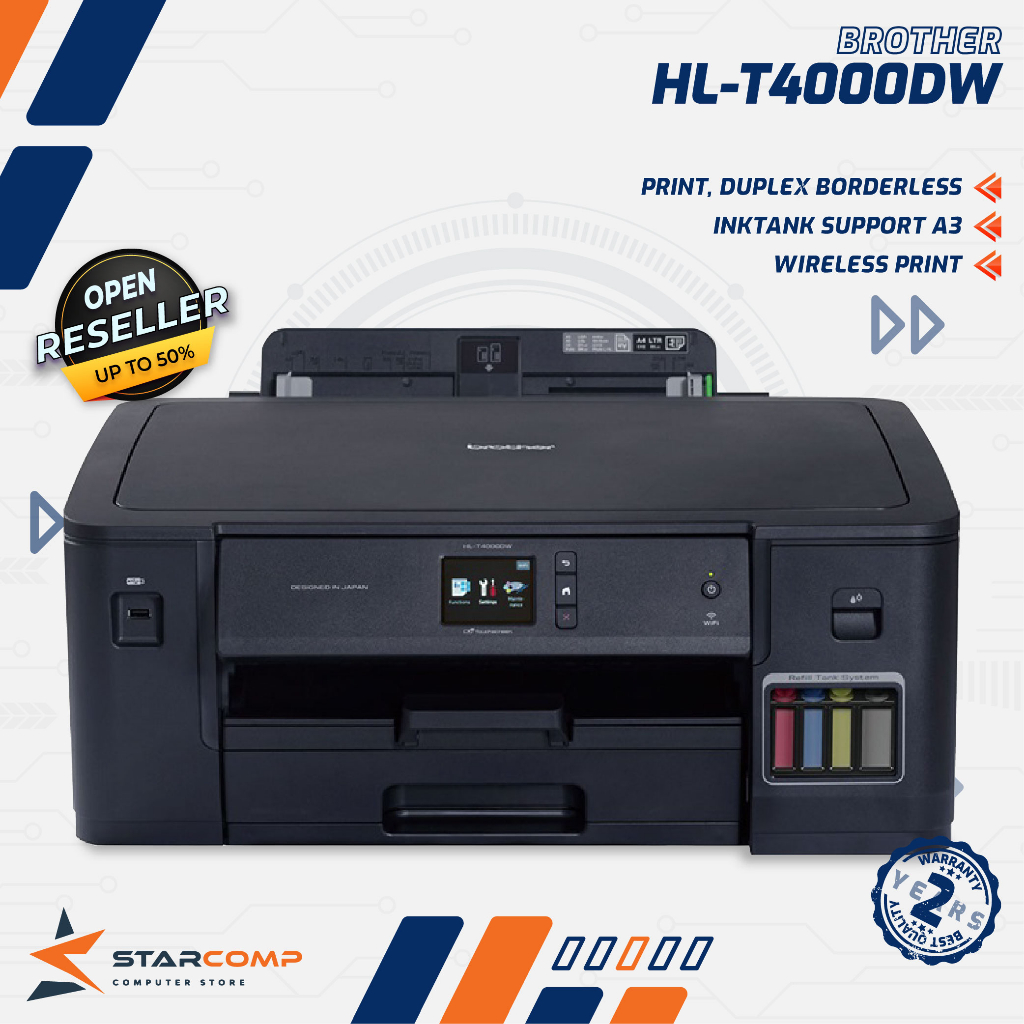 Jual Brother HL-T4000DW A3 Inkjet Printer Refill Ink Tank Wireless ...