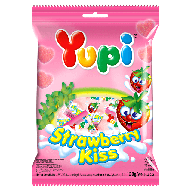 Jual Permen Yupi Strawberry Kiss Pack 120 Gram Shopee Indonesia 