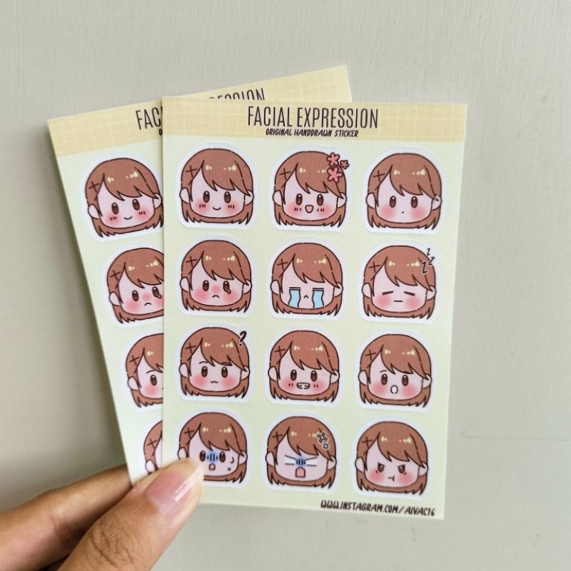 Jual Facial Expression Sticker - Sticker Sheet, Sticker Kisscut ...