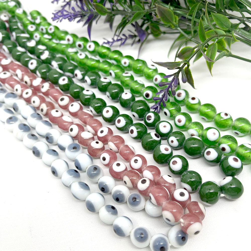 Jual 10 pcs Manik Kaca Genuine Glass Beads EVIL EYES BULAT Shopee