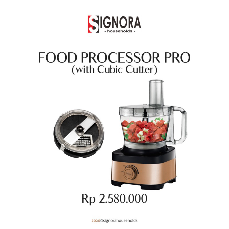 Jual FOOD PROCESSOR PRO SIGNORA DENGAN CUBIC CUTTER (KHUSUS GRAB/GOJEK