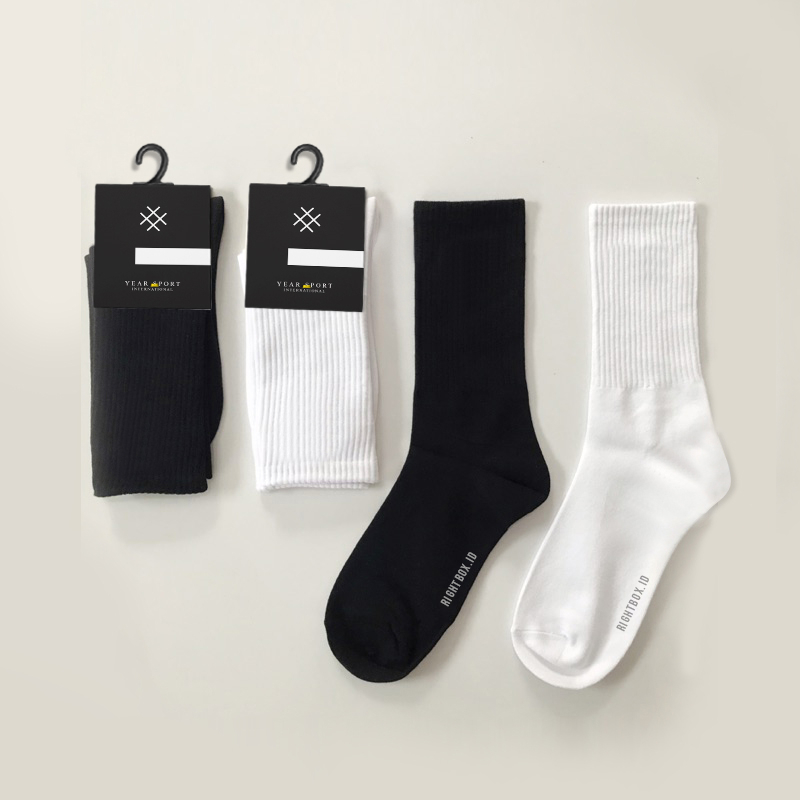 Product image Rightbox ID, Kaos kaki Olahraga Panjang, Hitam Polos, Allsize Dewasa