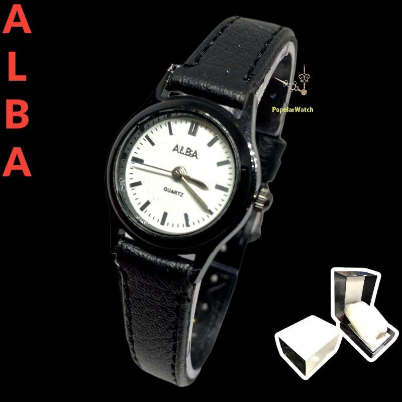 Jual (IND COD)Jam Tangan Wanita Alba Kulit Free Box Kancing Strap Kulit ...