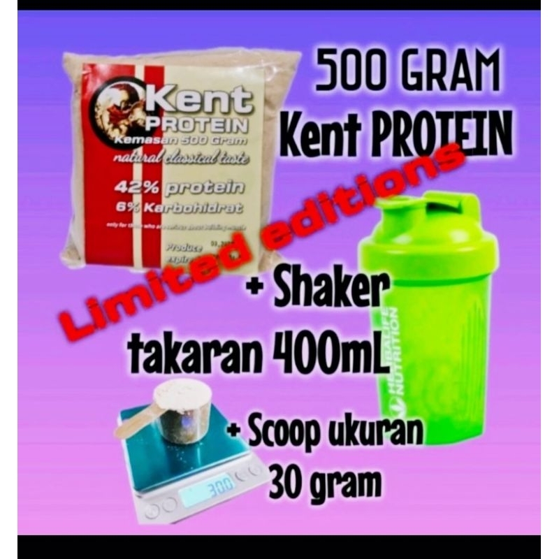 Jual Paket Bundle Kent Protein Limited (500gr Kent Protein+Shaker 400ml