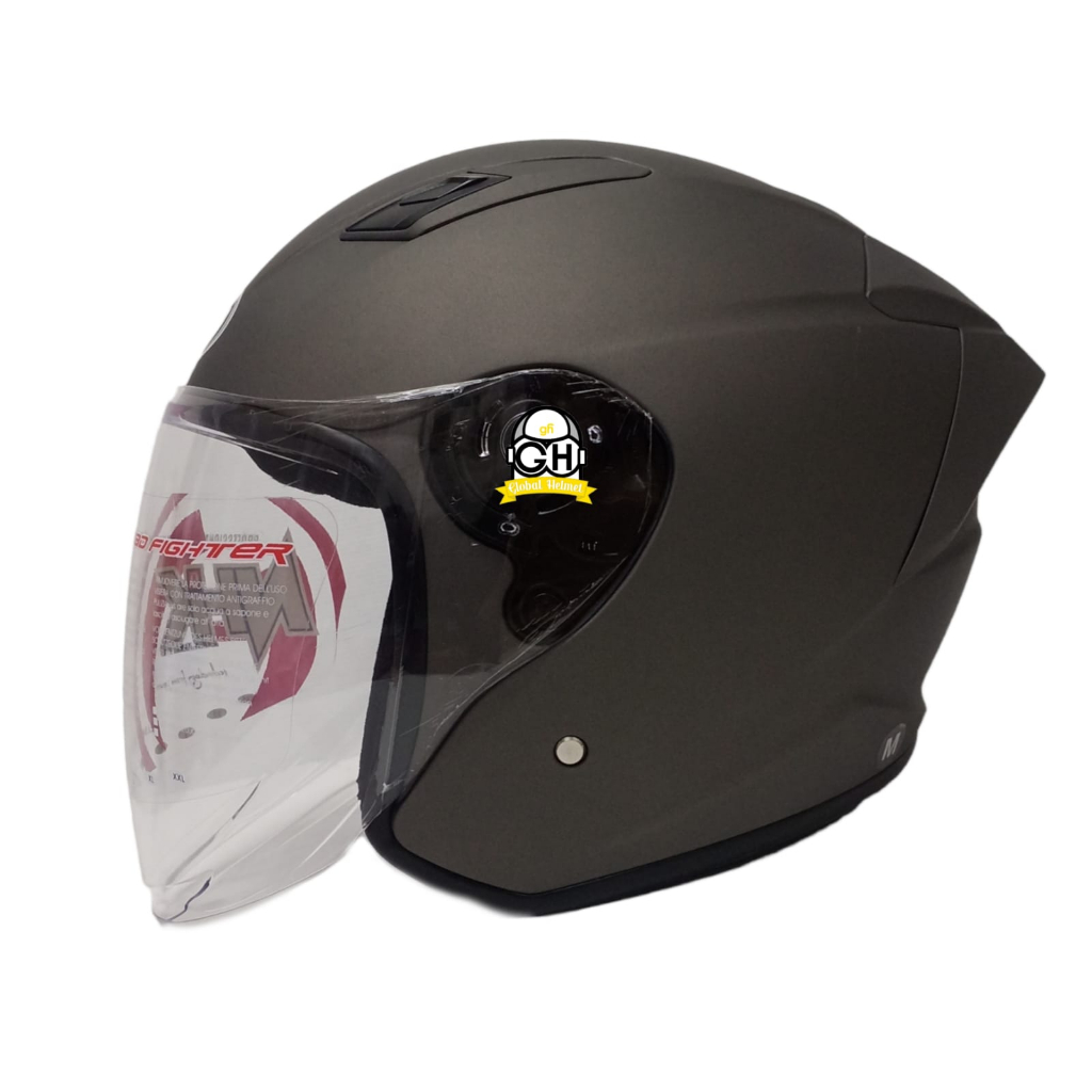 Jual Nhk Helm R Elite Solid Grey Doff Single Visor Half Face Nhk Elite