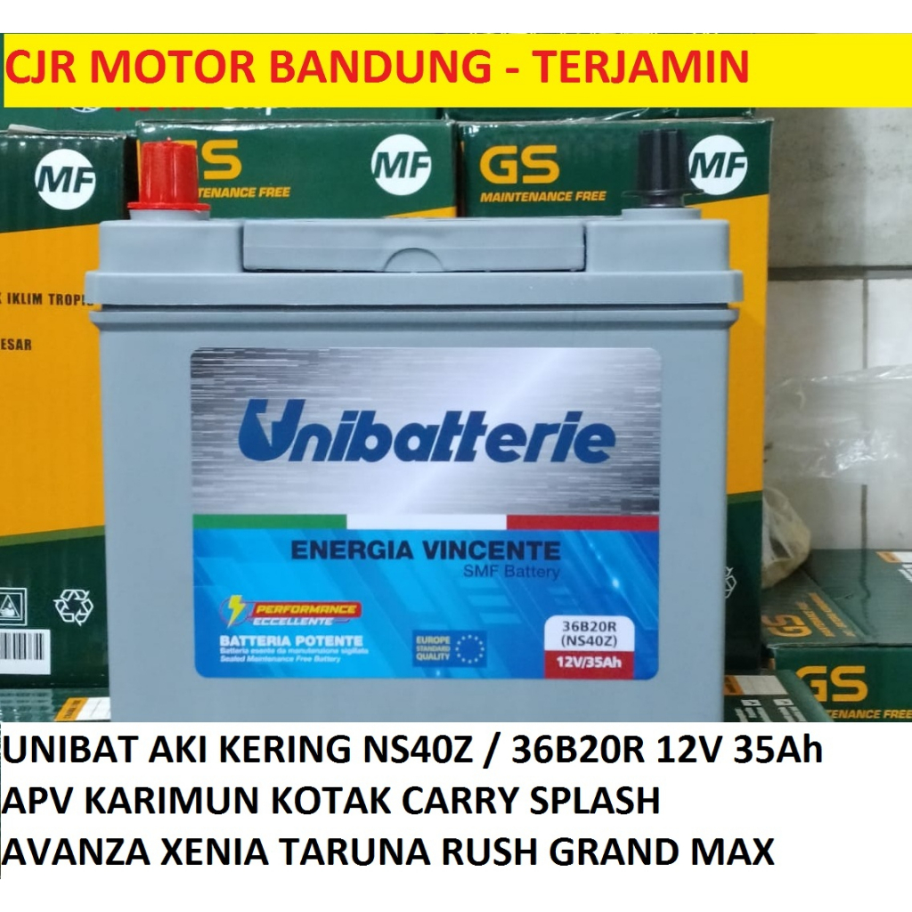 Jual UNIBAT Aki Kering NS40Z aki mobil AVANZA XENIA GRAND MAX CARRY