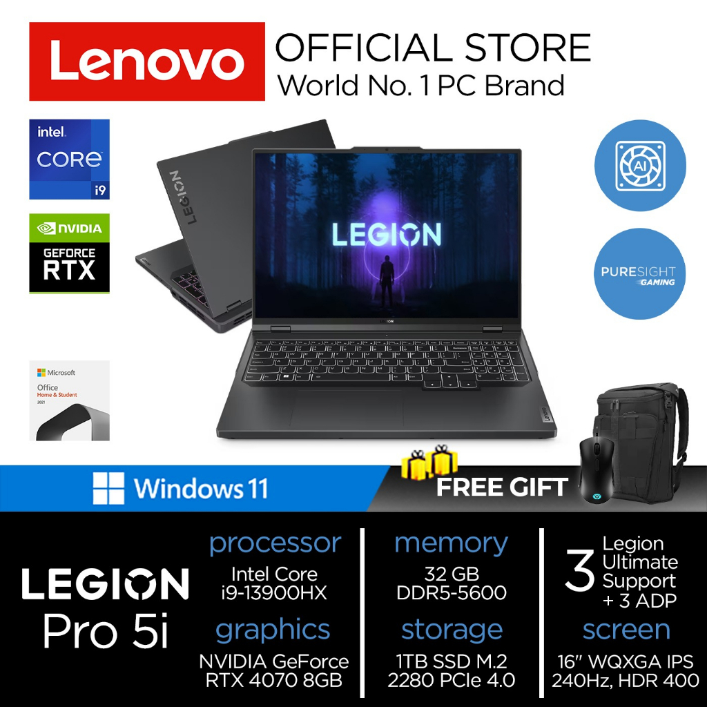 Jual Lenovo Legion Pro 5i 16IRX8H | Intel I9 13900HX RTX4070 32GB 1TB ...