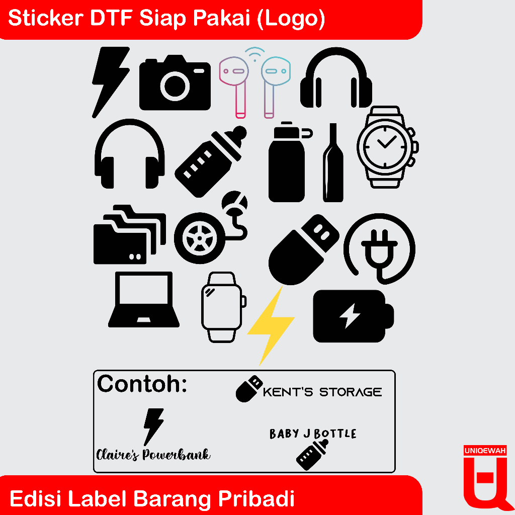 Jual Stiker Sablon Setrika DIY DTF Edisi Label Nama Barang | Shopee