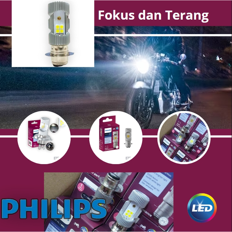 Jual LED DEPAN MOTOR LAMPU PHILIPS M5 LED 2 SISI ORIGINAL 100 GRS