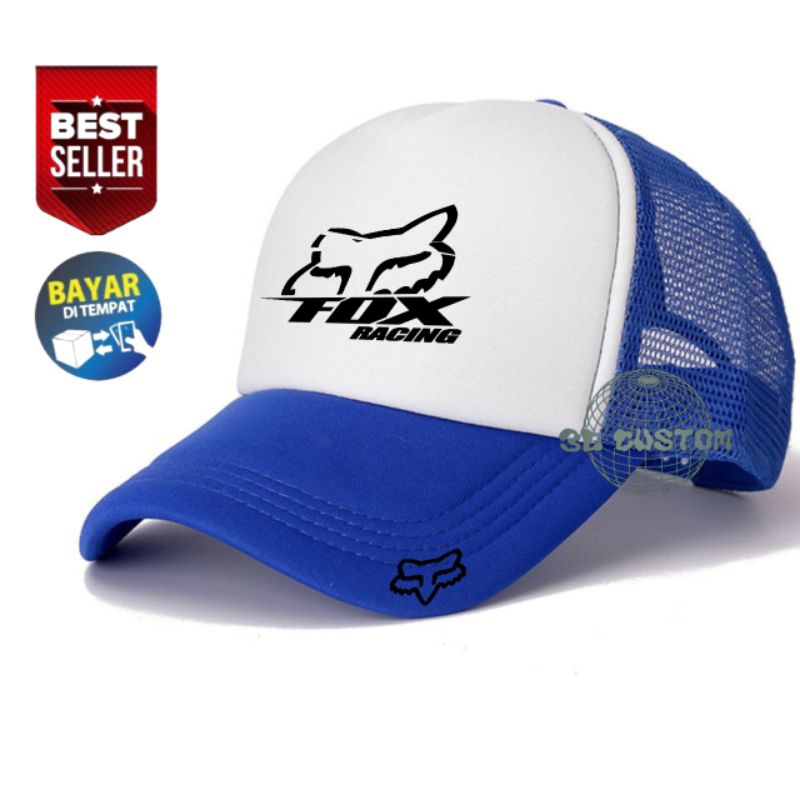 Jual Topi Race Trucker Jaring Logo Fox Racing Keren Murah Text Hitam ...