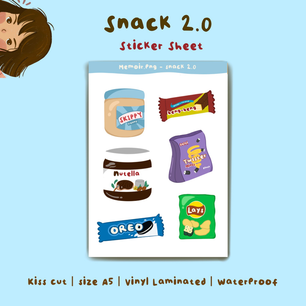 Jual Memoir.png Sticker Sheet A6 Snack 2.0 Nutella | Shopee Indonesia