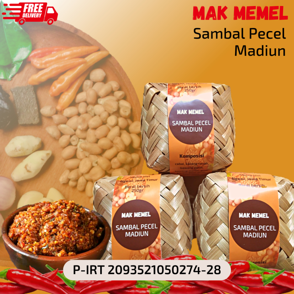 Jual Sambal Mak Memel Sambal Pecel Madiun 250gr Enak Gurih Nikmat