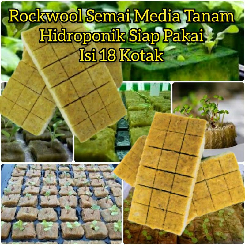 Rockwoll Hidroponik Media Tanam Siap Pakai Isi 18 Kotak