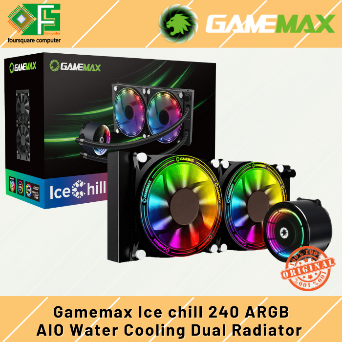 Jual AIO Water Cooling Gamemax Ice Chill 240 ARGB Liquid Cooler
