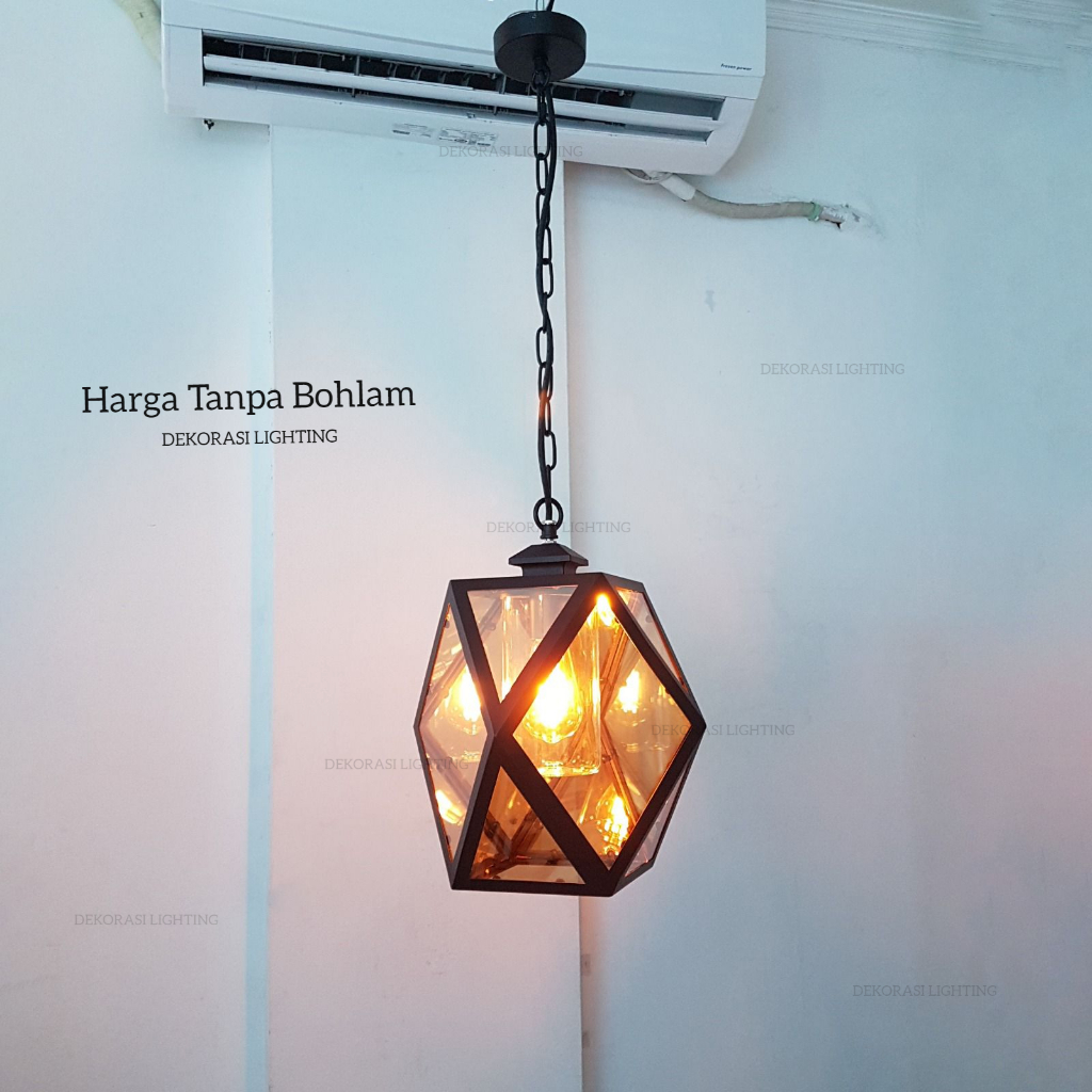 Jual Lampu Gantung Hias Kaca Teh Klasik Mewah Kaca Tabung Indoor