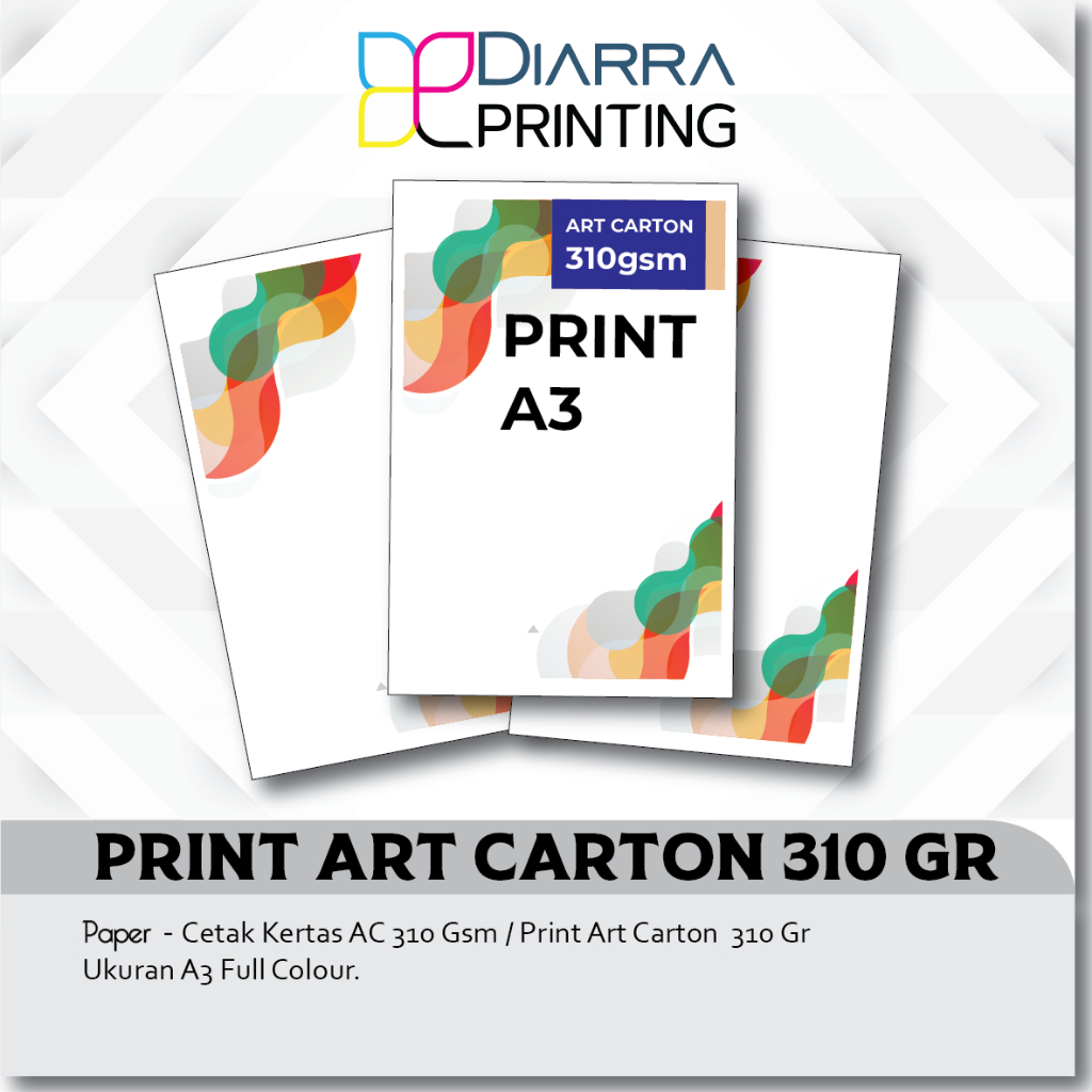 Jual Diarra Printing Cetak Kertas Ac 310 Gsm Print Art Carton 310