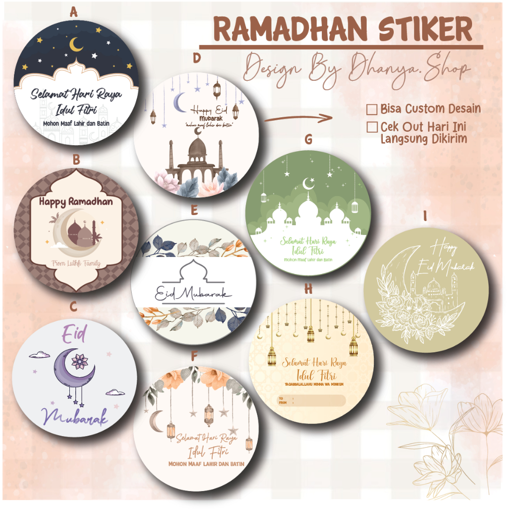 Jual Sticker Ramadhan Aesthetic / Ramadan Sticker / Sticker Bulat