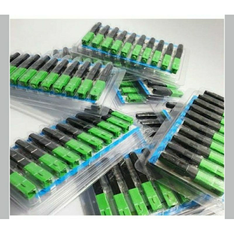 Jual fast connektor SC APC FTTH konektor piber optik warna hijau ...