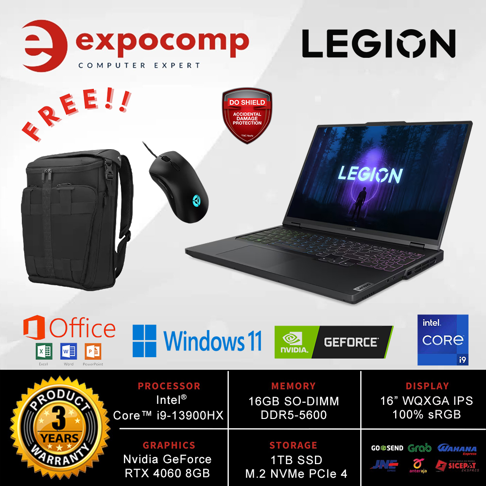 Jual LENOVO LEGION PRO 5i 16IRX8 8MID GREY I9-13900HX RTX4060 16GB 1TB ...