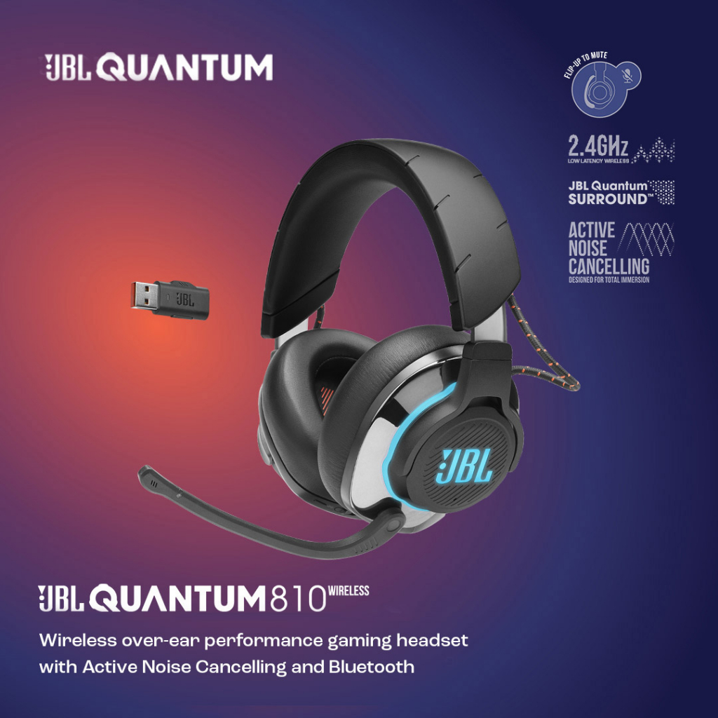 JBL Quantum 810 Wireless Over-Ear Gaming Headset with Active Noise  Cancelling & Bluetooth 