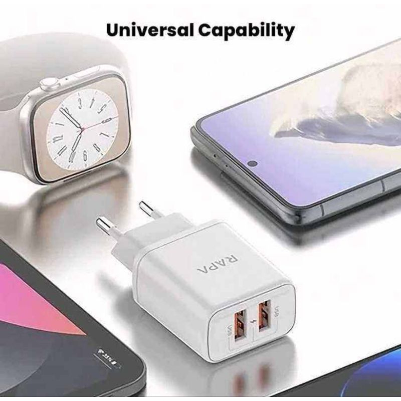 Jual RAPA CHARGER ADAPTOR 12W 2 PORT + KABEL USB MICRO POWER LITE I ...