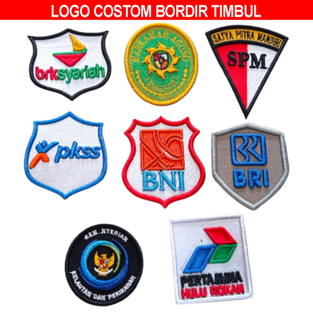 Jual Logo Bordir Timbul Costom Bsi Bni Pertamina Shopee Indonesia