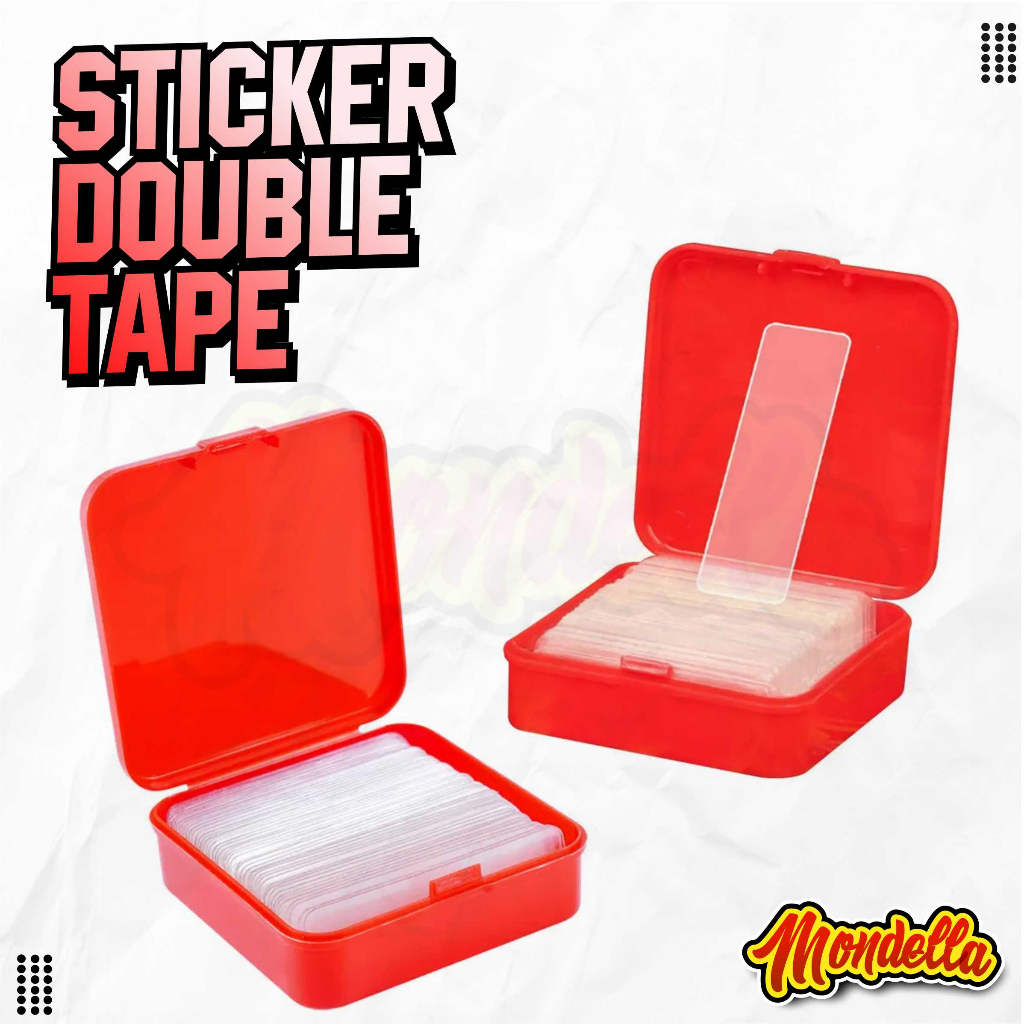 Jual Sticker Double Tape Isi 60 Pcs Tape Perekat 2 Sisi Transparan Free