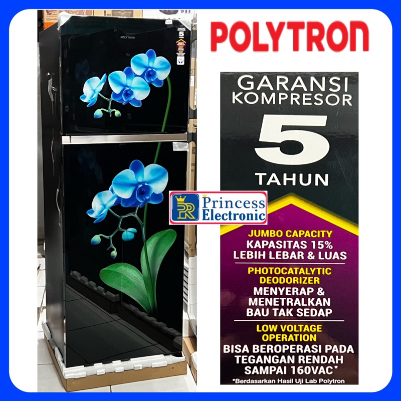 Jual POLYTRON Kulkas 2 Pintu Belleza Varia Jumbo 260 Liter PRW 29MOB