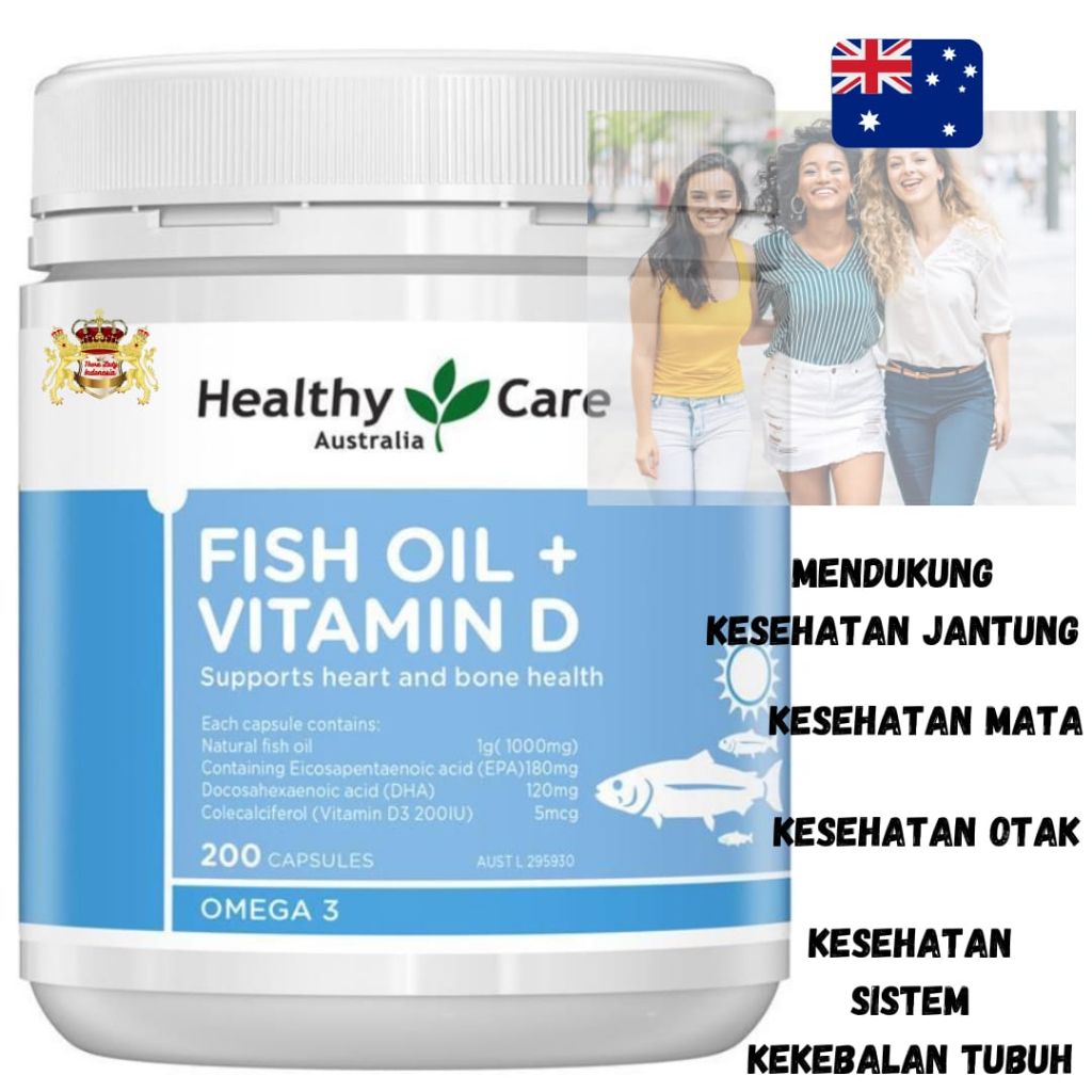 Jual Healthy Care Fish Oil + Vitamin D 200 Capsules Shopee Indonesia