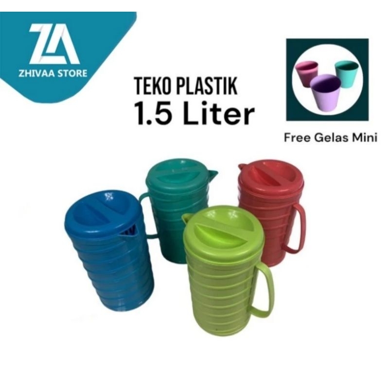 Jual Gratis Gelas Teko Plastik Motif Liter Teko Air Minum Bahan