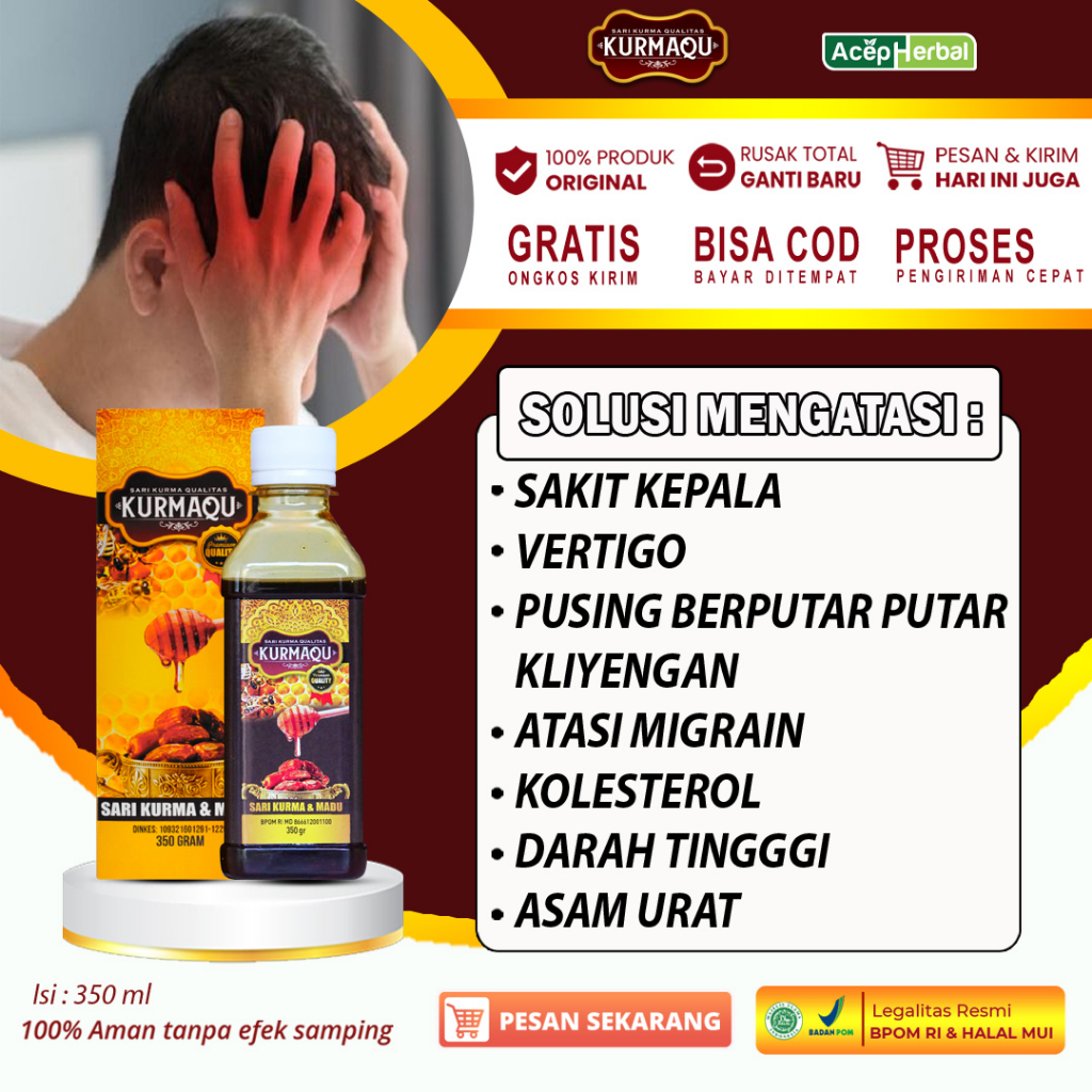 Jual Obat Sakit Kepala Vertigo Migrain Pusing Berputar Menahun