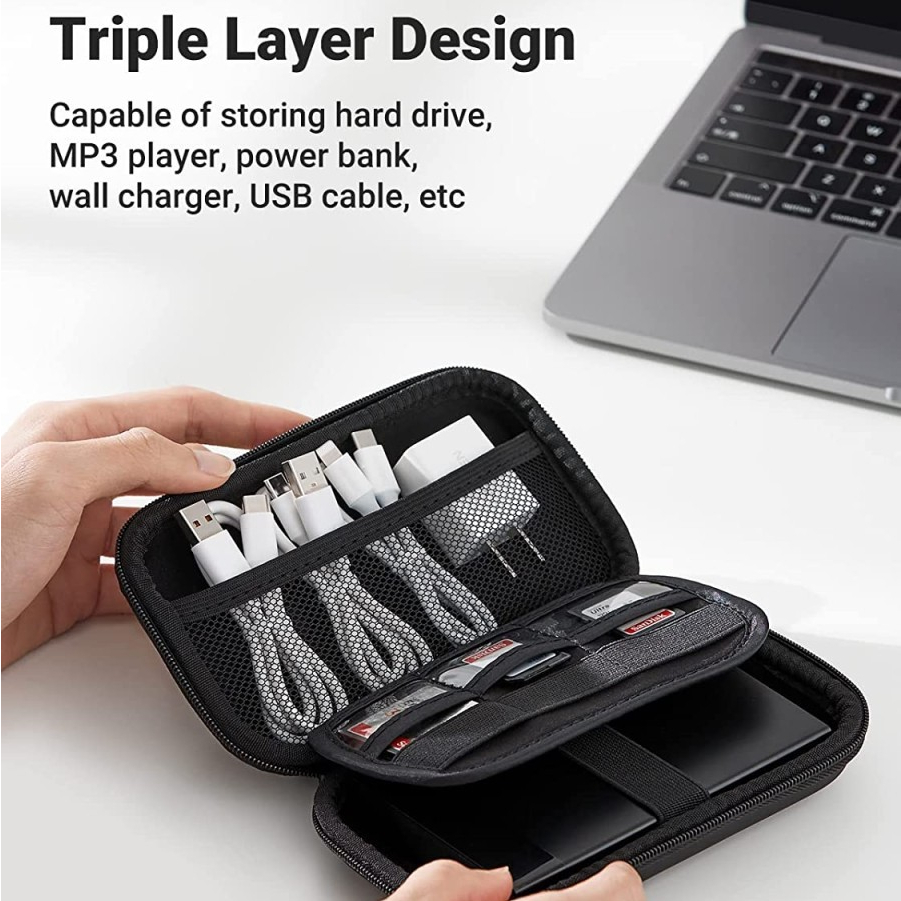 Jual UGREEN ORIGINAL Organizer Hard Case Small Pouch Black Eva Bag ...