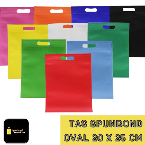 Jual 1 Kodi Isi 20 Tas Kain Spunbond Goodie Bag Model Oval Ukuran 20x25 Cm Kantong Souvenir 5347