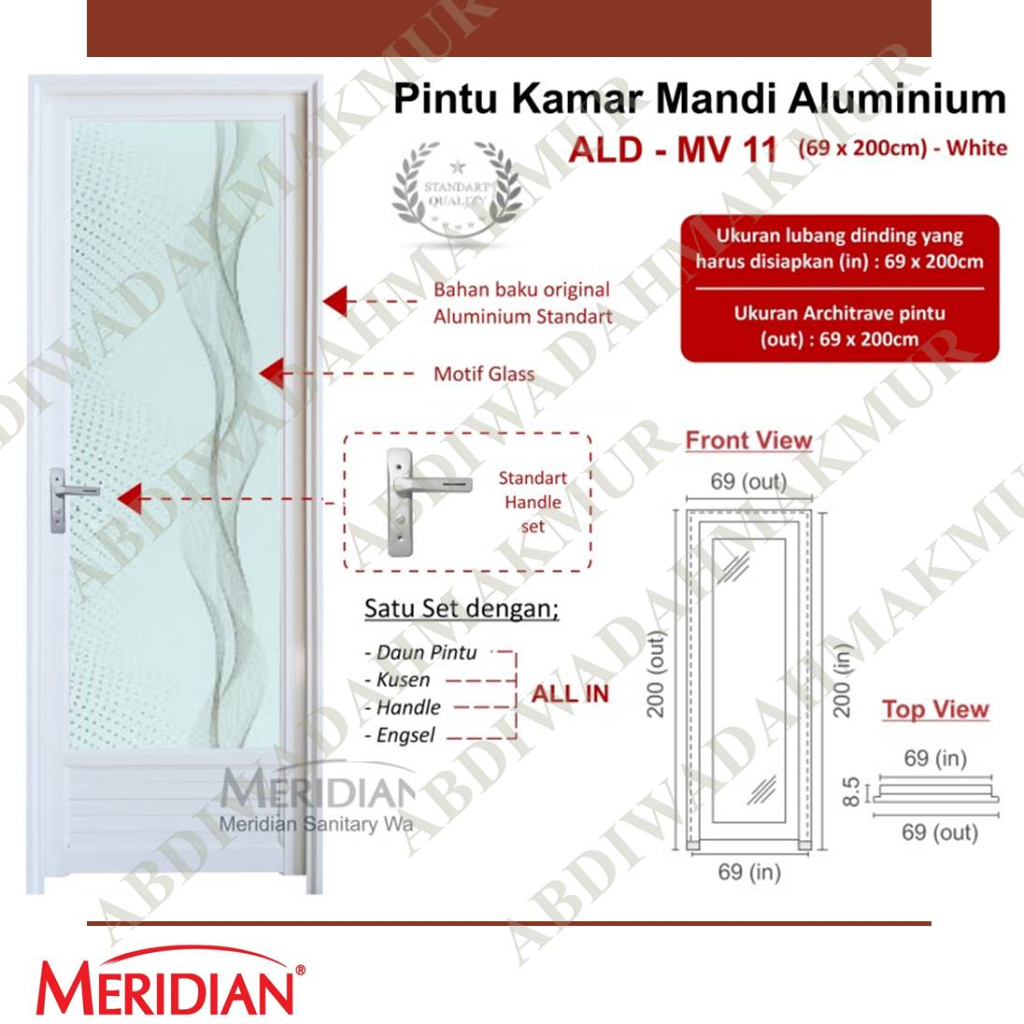 Jual Pintu Aluminium Kamar Mandi Meridian Ald Mv Shopee Indonesia