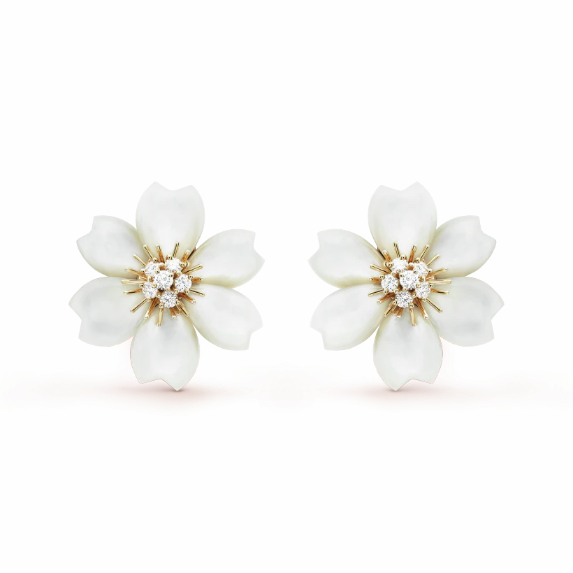 Jual 【17K emas】Van Cleef & Arpels Rose de Noël earrings Shopee Indonesia