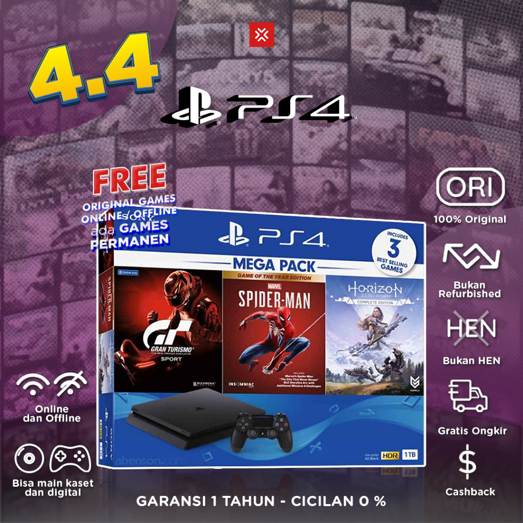 Jual SONY PS4 Slim 1TB / 1000GB Hits Playstation 4 Bundle Hit Games ...