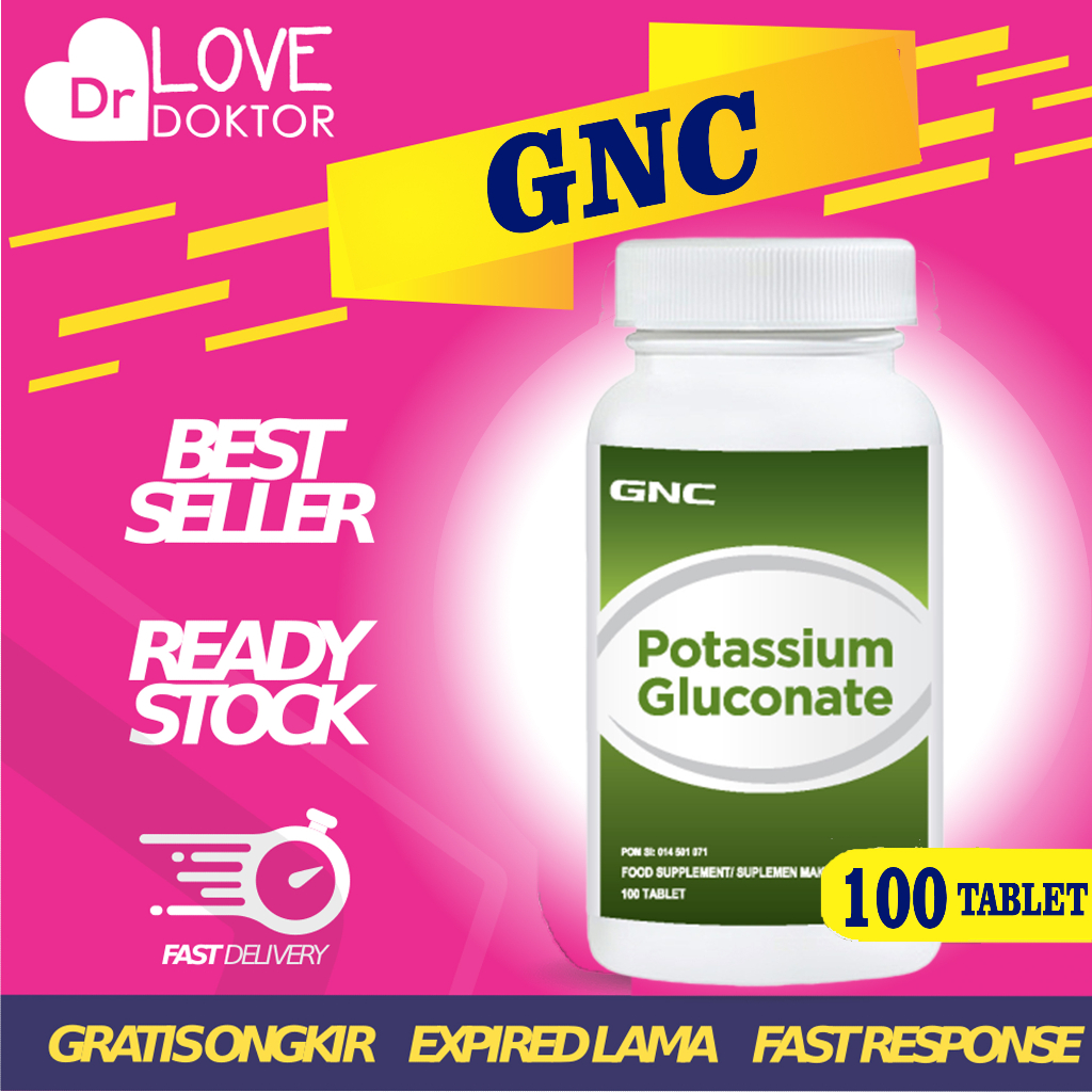 Jual GNC POTASSIUM GLUCONATE VITAMIN VIT KALIUM FUNGSI SARAF OTOT