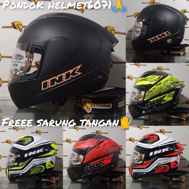 Jual Helm full face ink cl-max new motip black doff original helm 100