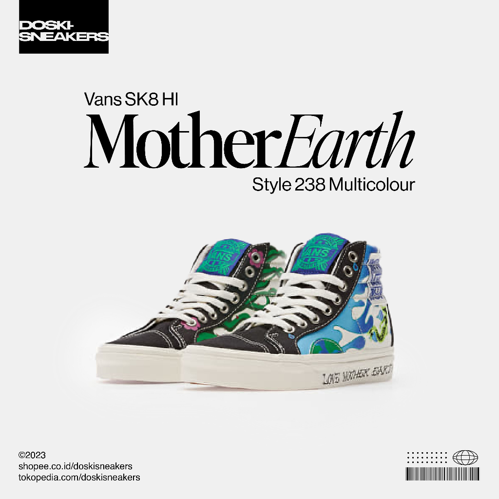 Jual Vans SK8 HI Mother Earth Style 238 Multicolour 100% Original BNIB ...