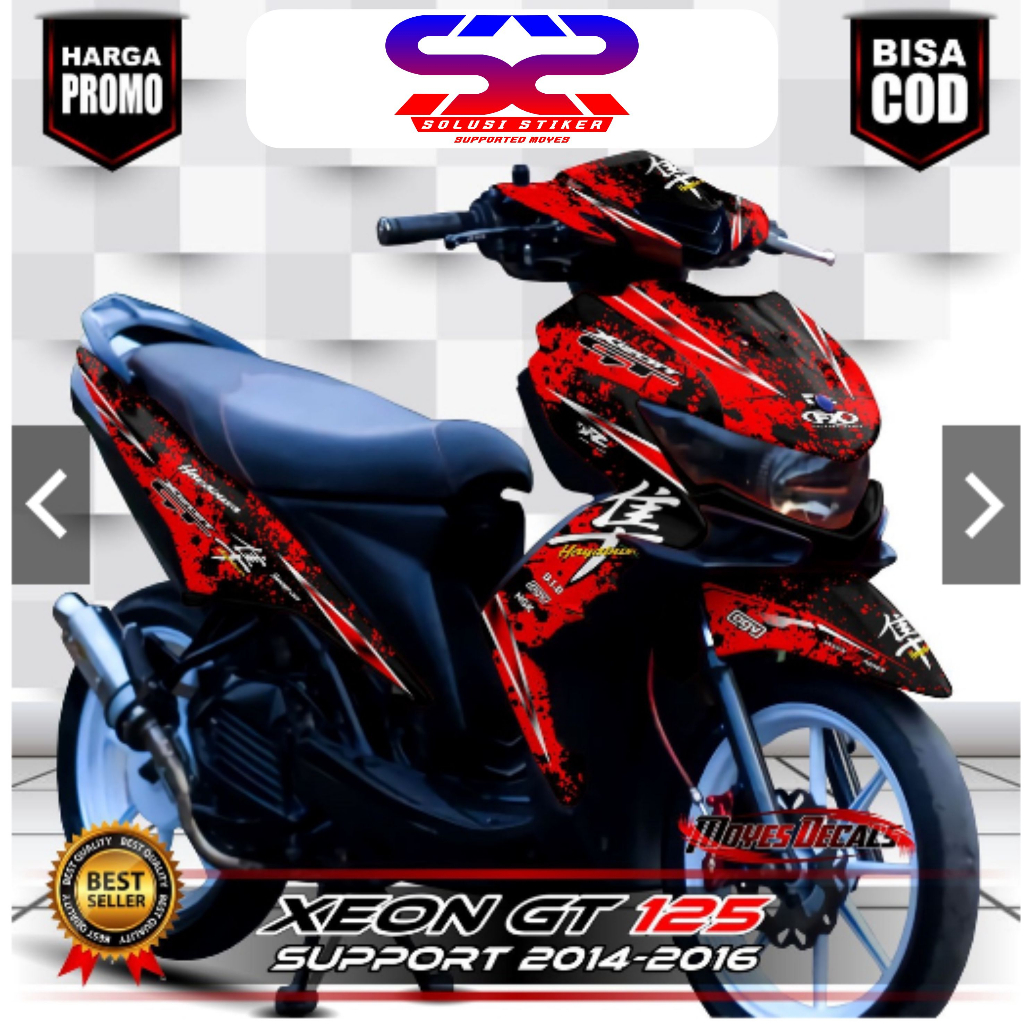 Jual Stiker Decal Xeon Gt 125 Full Body Stiker Xeon Gt 125 Motif Hayabusa Merah Full Body